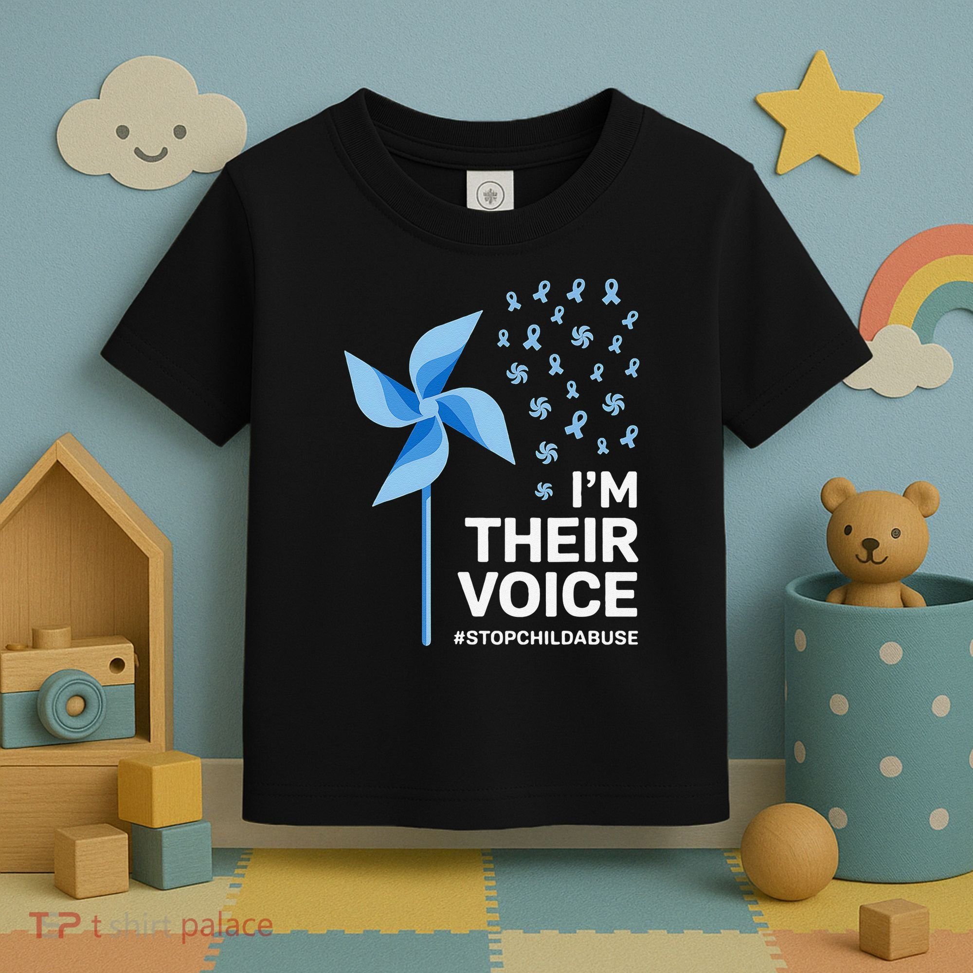 Child Abuse Prevention Awareness Im Their Voice Pinwheel Toddler T-Shirt