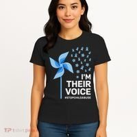 Child Abuse Prevention Awareness Im Their Voice Pinwheel Women's T-Shirt thumb 4