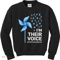 Child Abuse Prevention Awareness Im Their Voice Pinwheel Kids Sweatshirt thumb 0