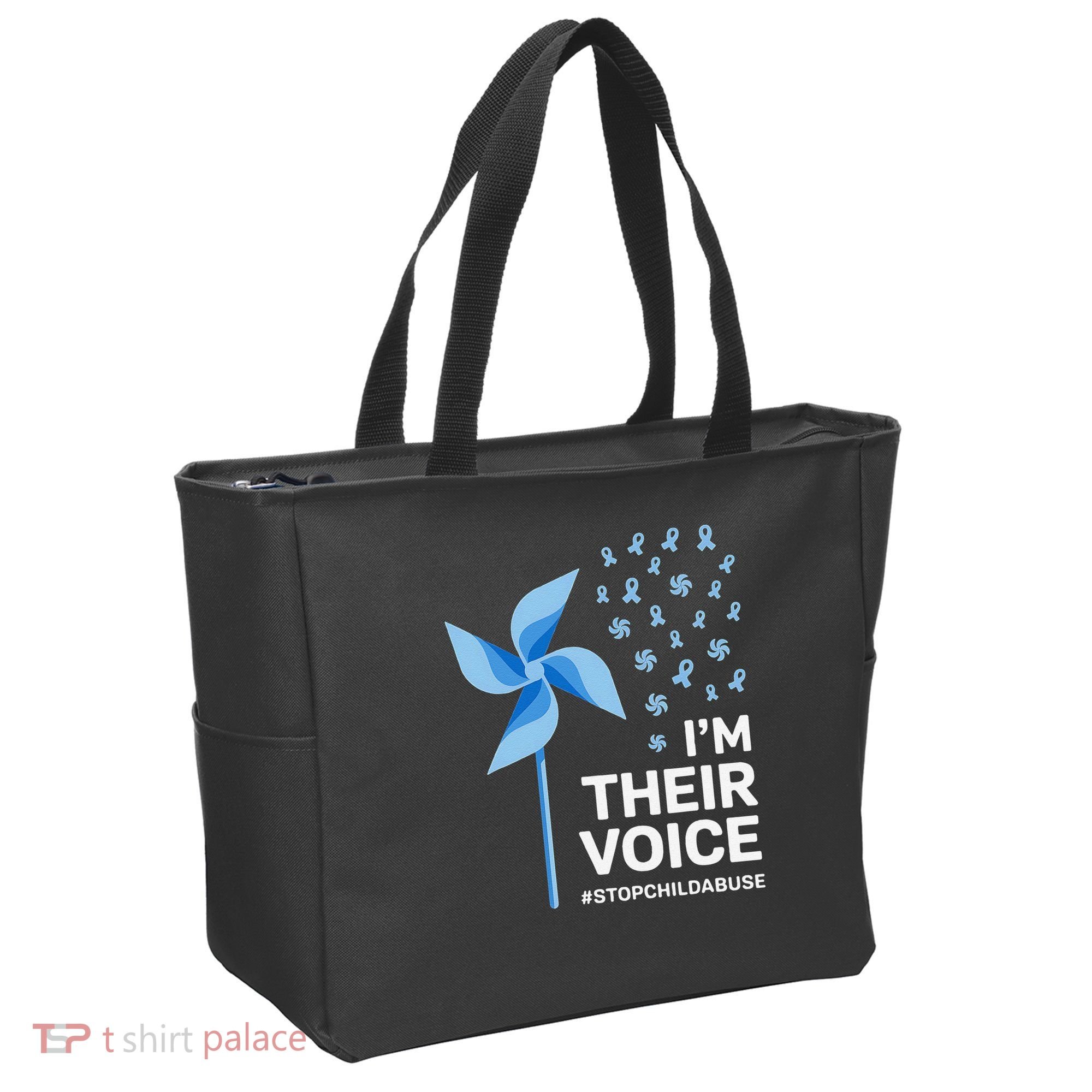 Child Abuse Prevention Awareness Im Their Voice Pinwheel Tote Bag
