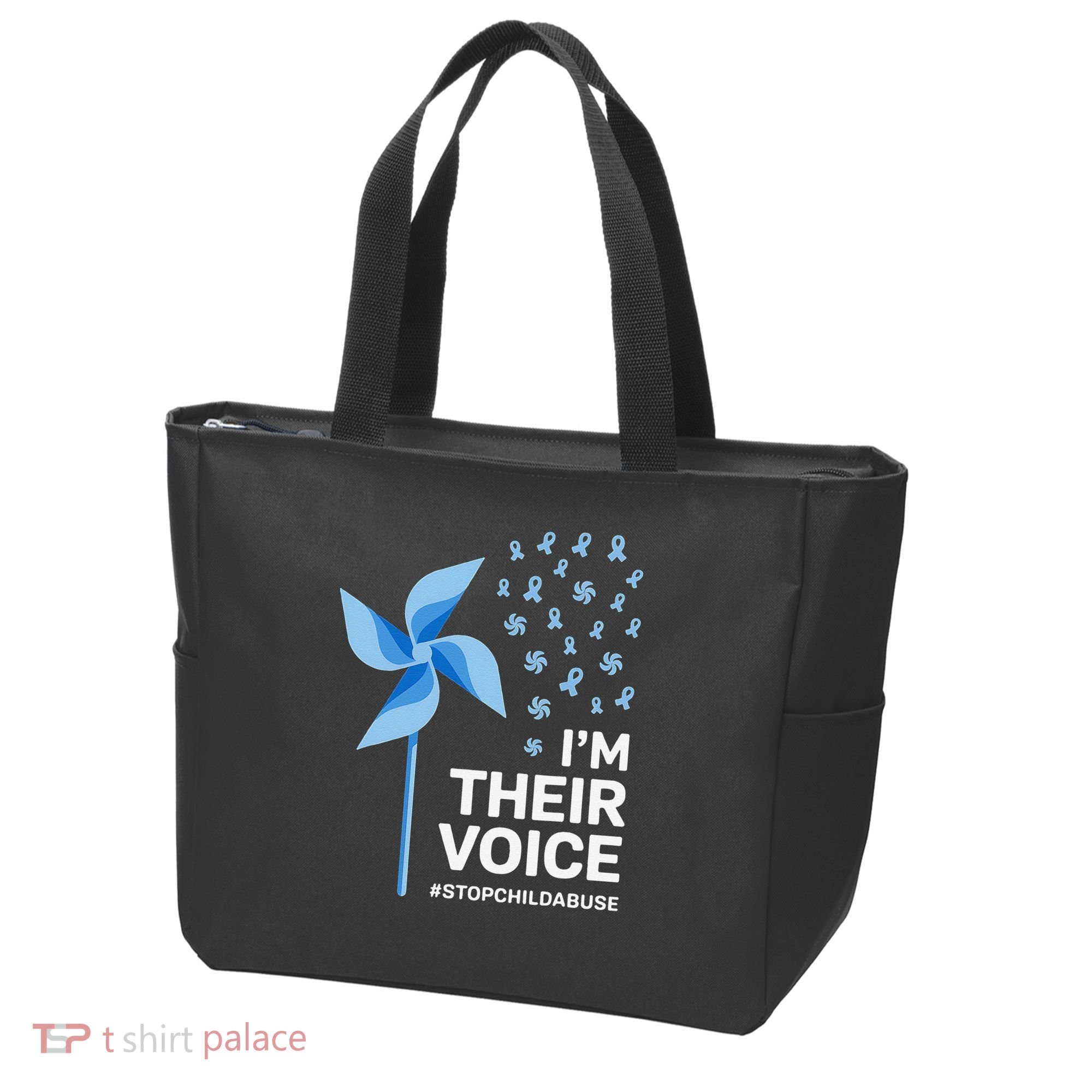 Child Abuse Prevention Awareness Im Their Voice Pinwheel Tote Bag