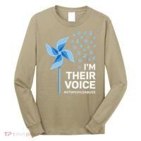 Child Abuse Prevention Awareness Im Their Voice Pinwheel Long Sleeve Shirt thumb 0