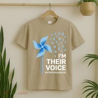 Child Abuse Prevention Awareness Im Their Voice Pinwheel T-Shirt thumb 2