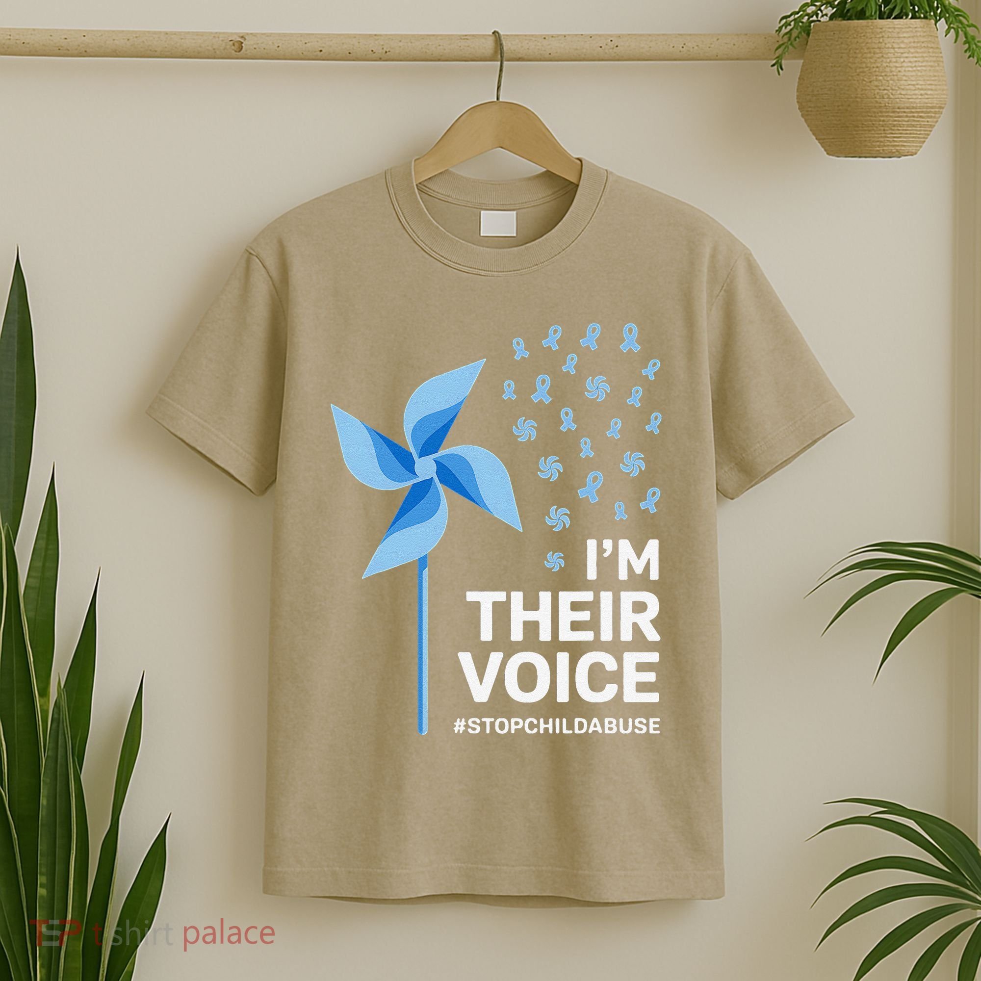 Child Abuse Prevention Awareness Im Their Voice Pinwheel T-Shirt