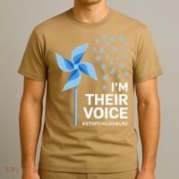 Child Abuse Prevention Awareness Im Their Voice Pinwheel T-Shirt thumb 3