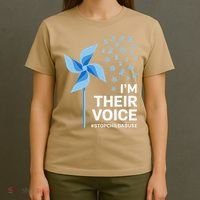 Child Abuse Prevention Awareness Im Their Voice Pinwheel T-Shirt thumb 4