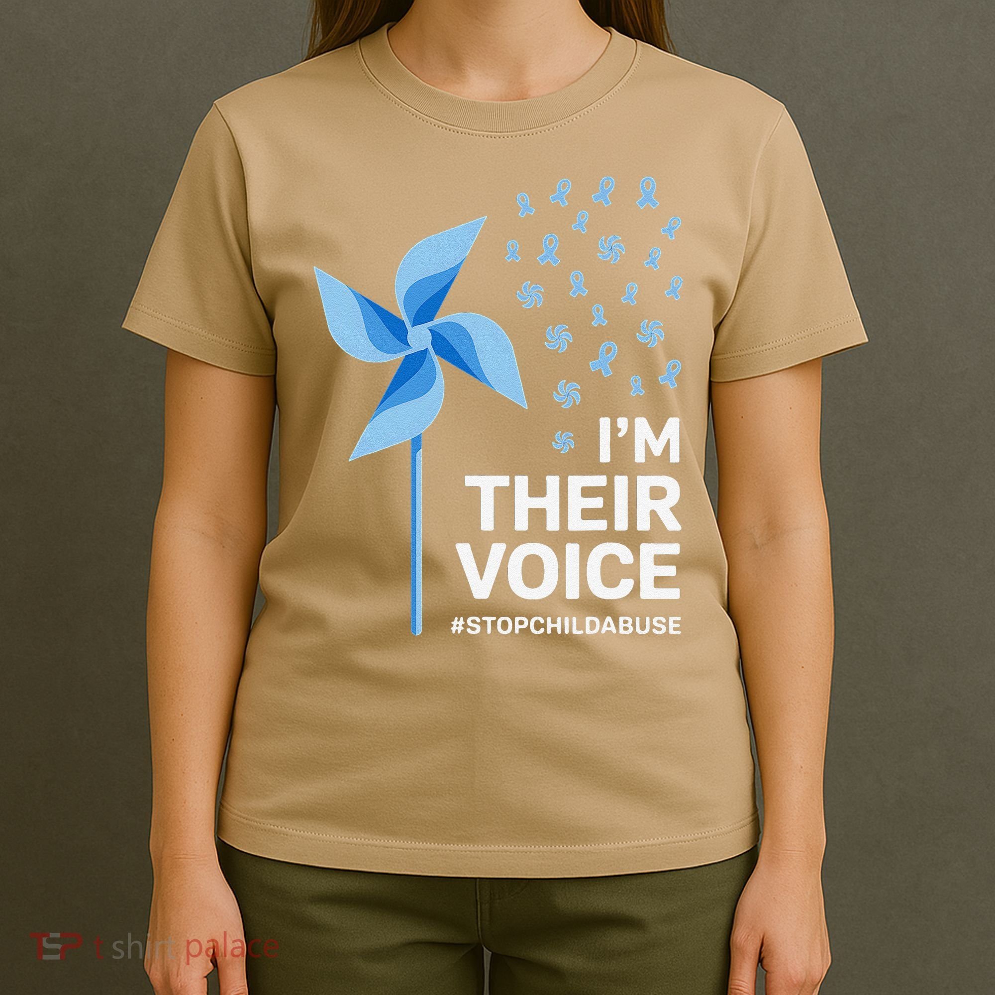 Child Abuse Prevention Awareness Im Their Voice Pinwheel T-Shirt