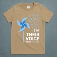 Child Abuse Prevention Awareness Im Their Voice Pinwheel T-Shirt thumb 5