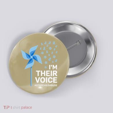 Child Abuse Prevention Awareness Im Their Voice Pinwheel Button