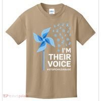 Child Abuse Prevention Awareness Im Their Voice Pinwheel Kids T-Shirt thumb 0