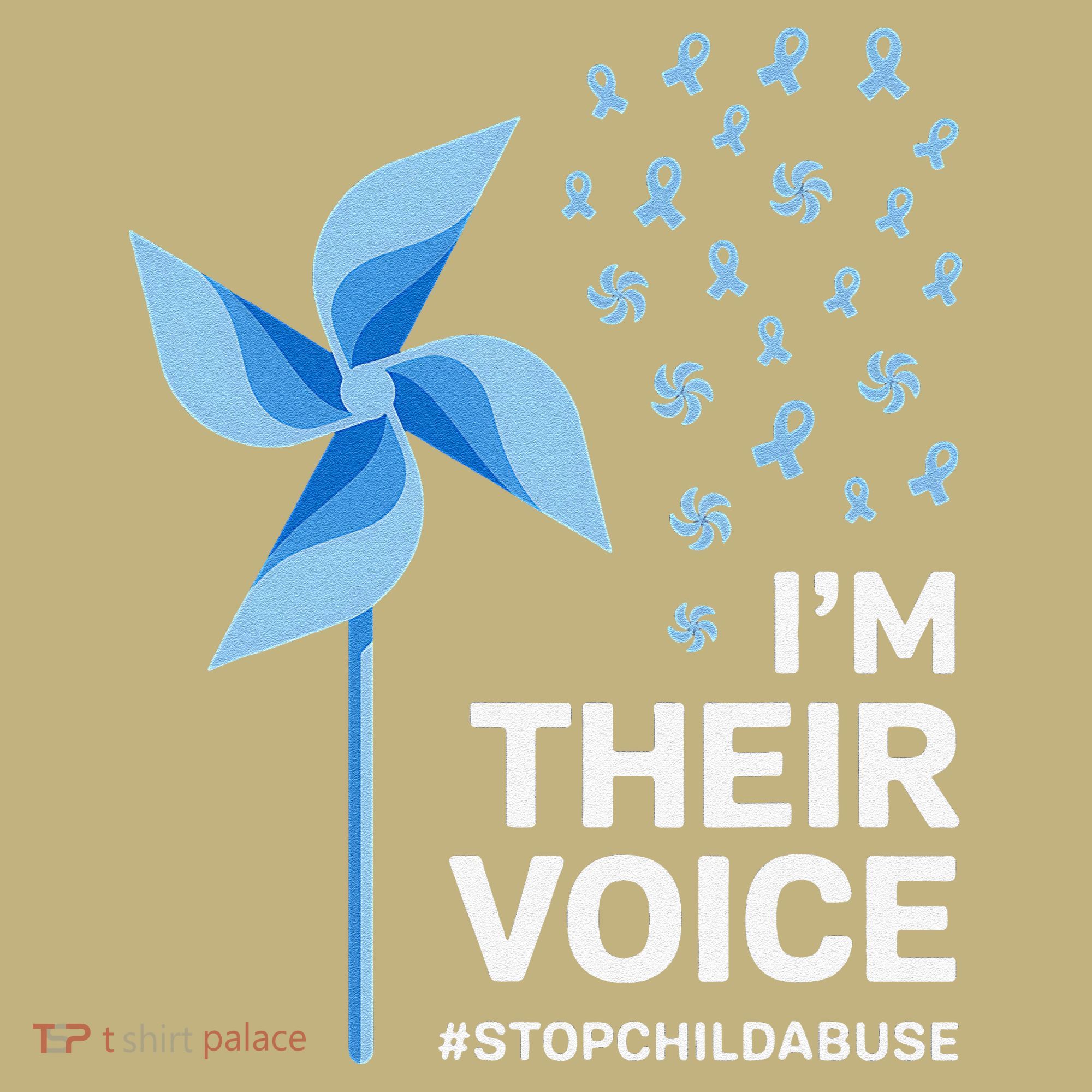 Child Abuse Prevention Awareness Im Their Voice Pinwheel Kids T-Shirt