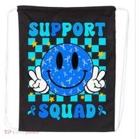 Child Abuse Prevention Month April Support Squad Awareness Drawstring Bag thumb 0