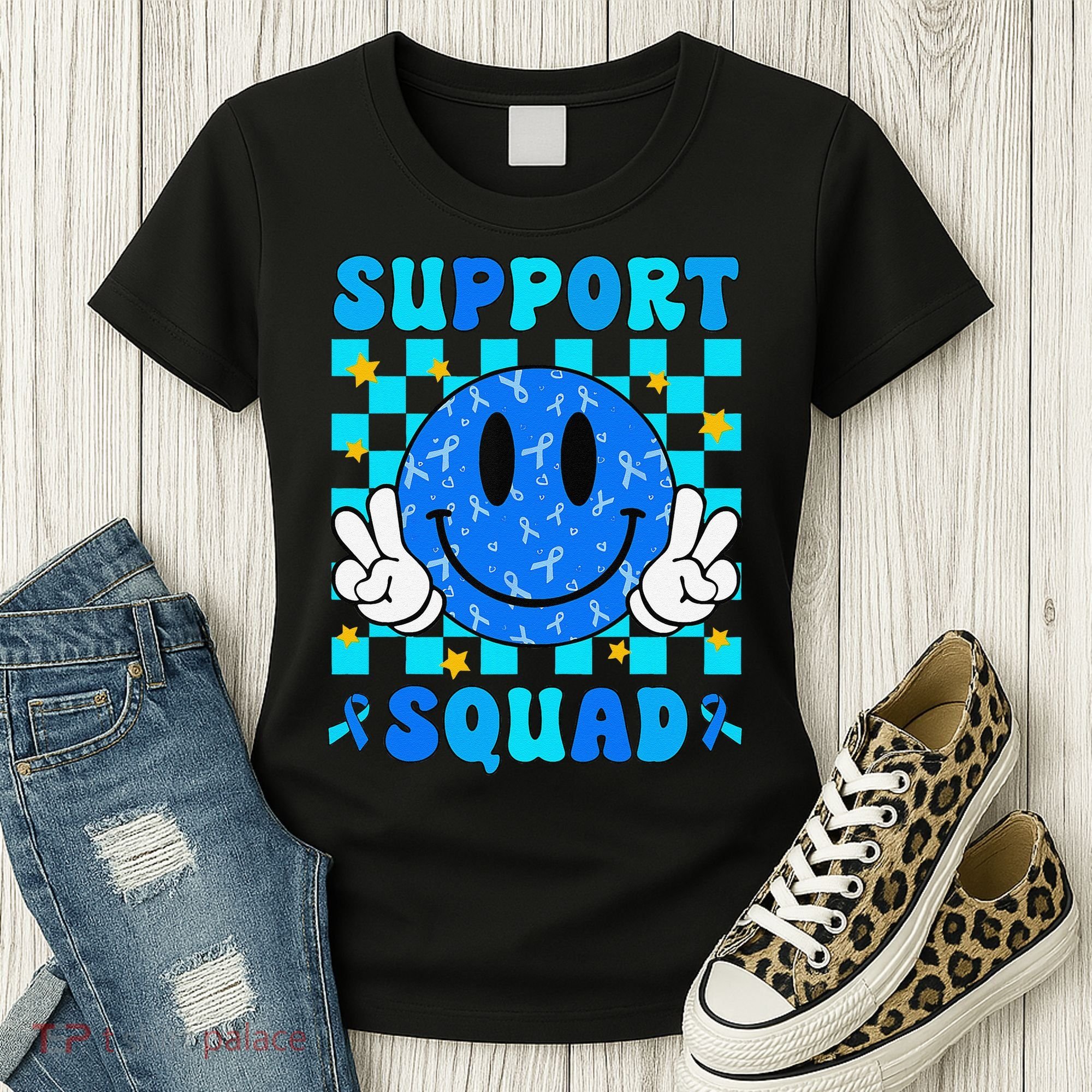 Child Abuse Prevention Month April Support Squad Awareness Women's T-Shirt
