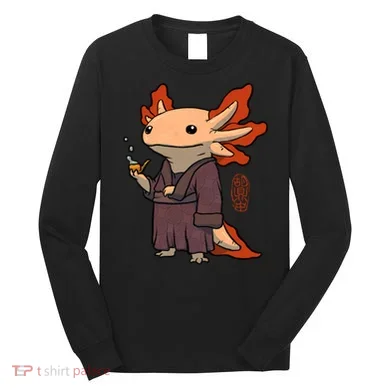 Cute Axolotl Philosopher Long Sleeve Shirt