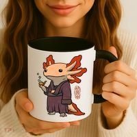 Cute Axolotl Philosopher Coffee Mug thumb 3