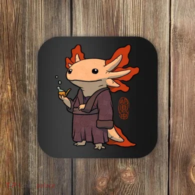 Cute Axolotl Philosopher Coaster