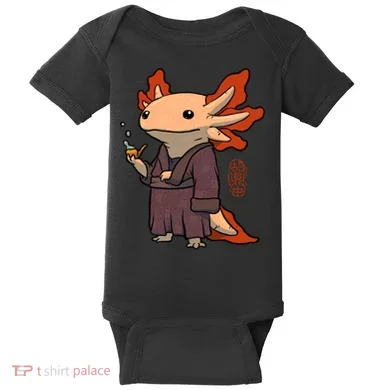 Cute Axolotl Philosopher Baby Bodysuit