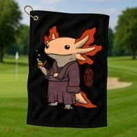 Cute Axolotl Philosopher Golf Towel thumb 1