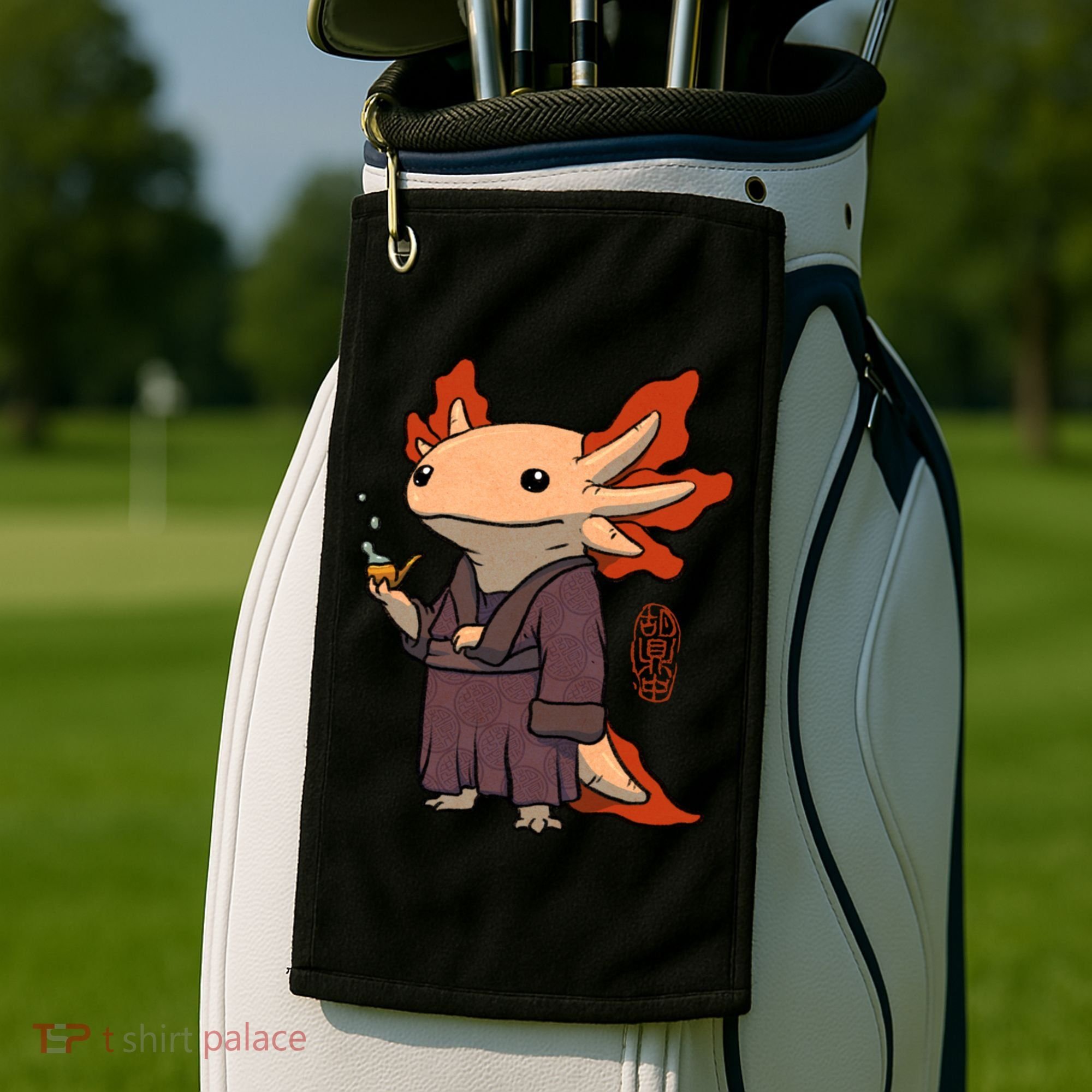 Cute Axolotl Philosopher Golf Towel