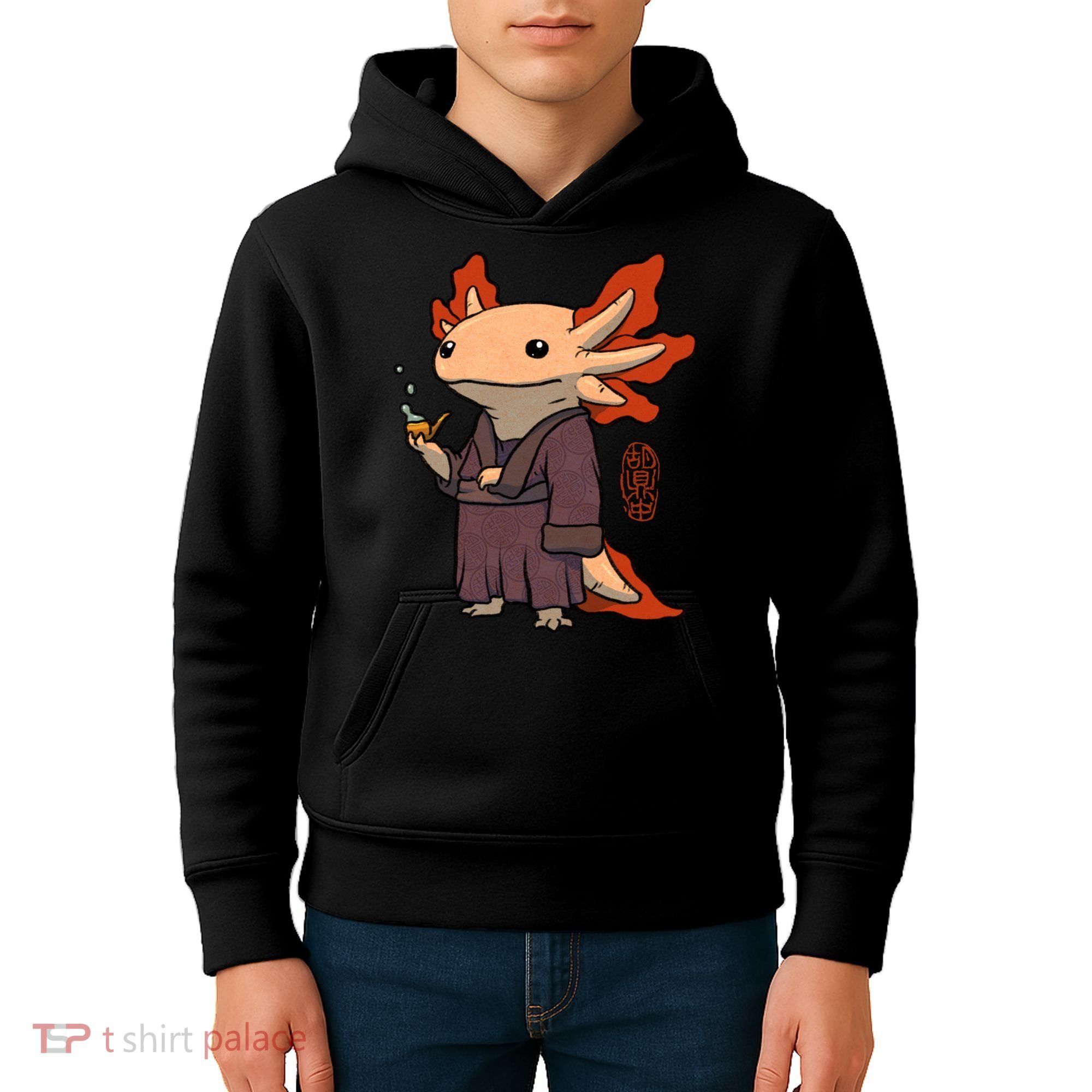Cute Axolotl Philosopher Kids Hoodie