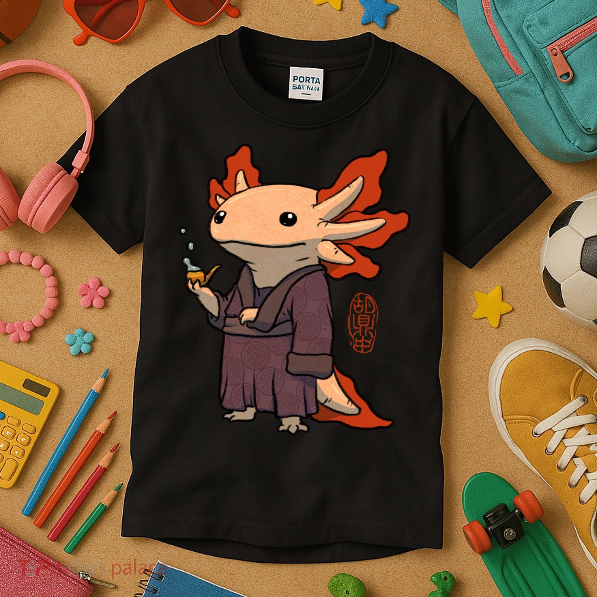 Cute Axolotl Philosopher Kids T-Shirt