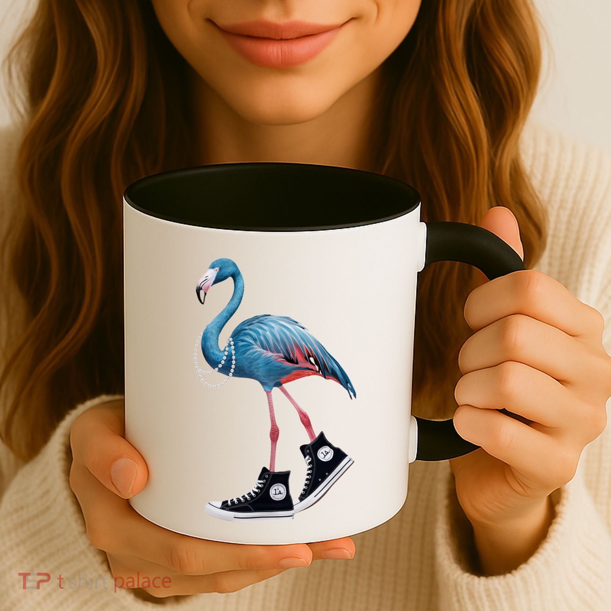 Chucks And Pearls Vote Blue Flamingo Comma La Kamala Harris Funny Gift Coffee Mug