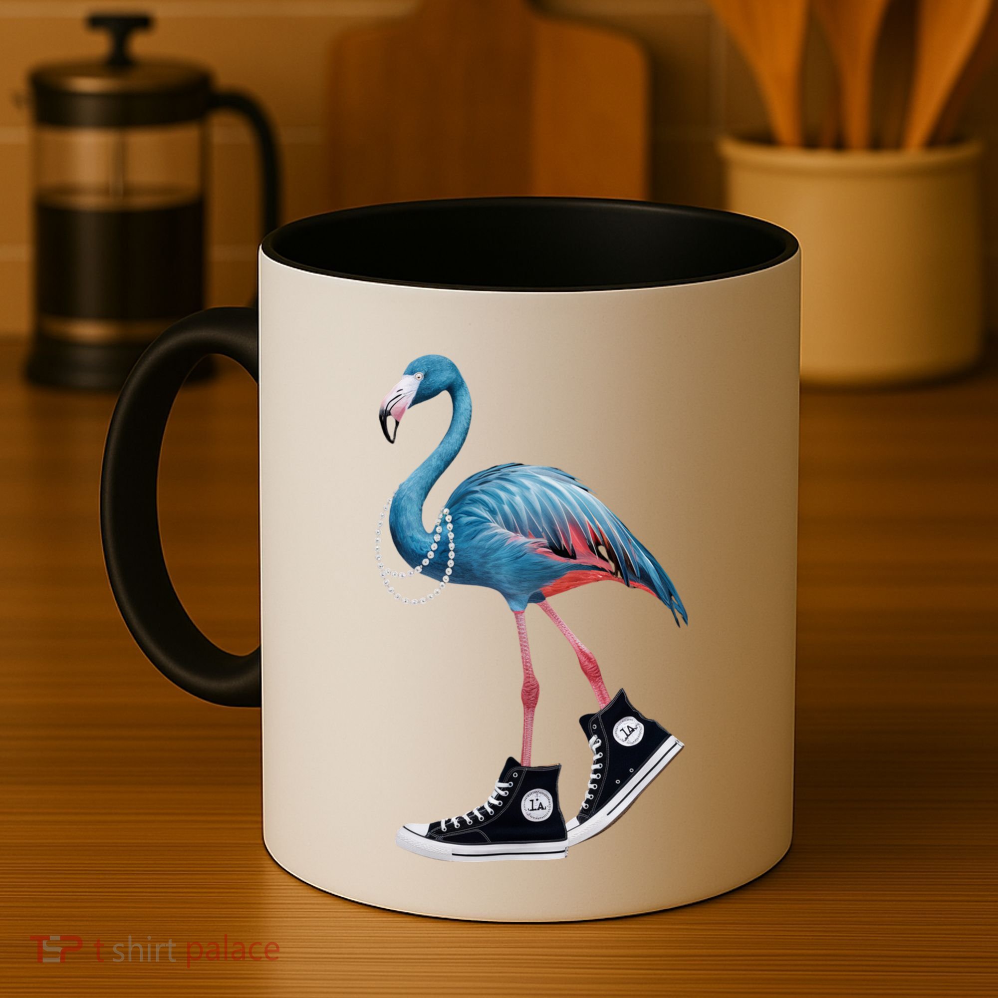 Chucks And Pearls Vote Blue Flamingo Comma La Kamala Harris Funny Gift Coffee Mug