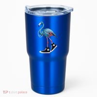 Chucks And Pearls Vote Blue Flamingo Comma La Kamala Harris Funny Gift Tumbler thumb 0