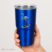 Chucks And Pearls Vote Blue Flamingo Comma La Kamala Harris Funny Gift Tumbler thumb 2