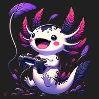 Cute Axolotl Playing Console Video Games Axolotl Gaming Women's Sweatshirt thumb 2