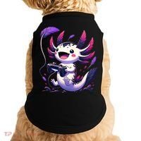 Cute Axolotl Playing Console Video Games Axolotl Gaming Doggie Tank thumb 0