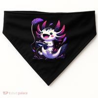 Cute Axolotl Playing Console Video Games Axolotl Gaming USA-Made Doggie Bandana thumb 0