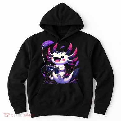 Cute Axolotl Playing Console Video Games Axolotl Gaming Hoodie