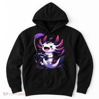 Cute Axolotl Playing Console Video Games Axolotl Gaming Hoodie thumb 0