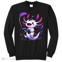 Cute Axolotl Playing Console Video Games Axolotl Gaming Sweatshirt thumb 0