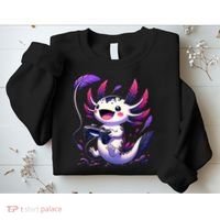Cute Axolotl Playing Console Video Games Axolotl Gaming Sweatshirt thumb 2