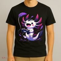 Cute Axolotl Playing Console Video Games Axolotl Gaming T-Shirt thumb 3
