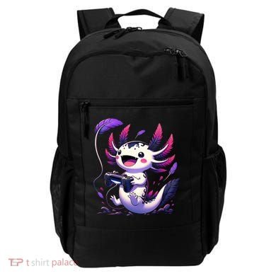 Cute Axolotl Playing Console Video Games Axolotl Gaming Backpack