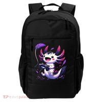 Cute Axolotl Playing Console Video Games Axolotl Gaming Backpack thumb 0