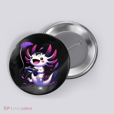 Cute Axolotl Playing Console Video Games Axolotl Gaming Button