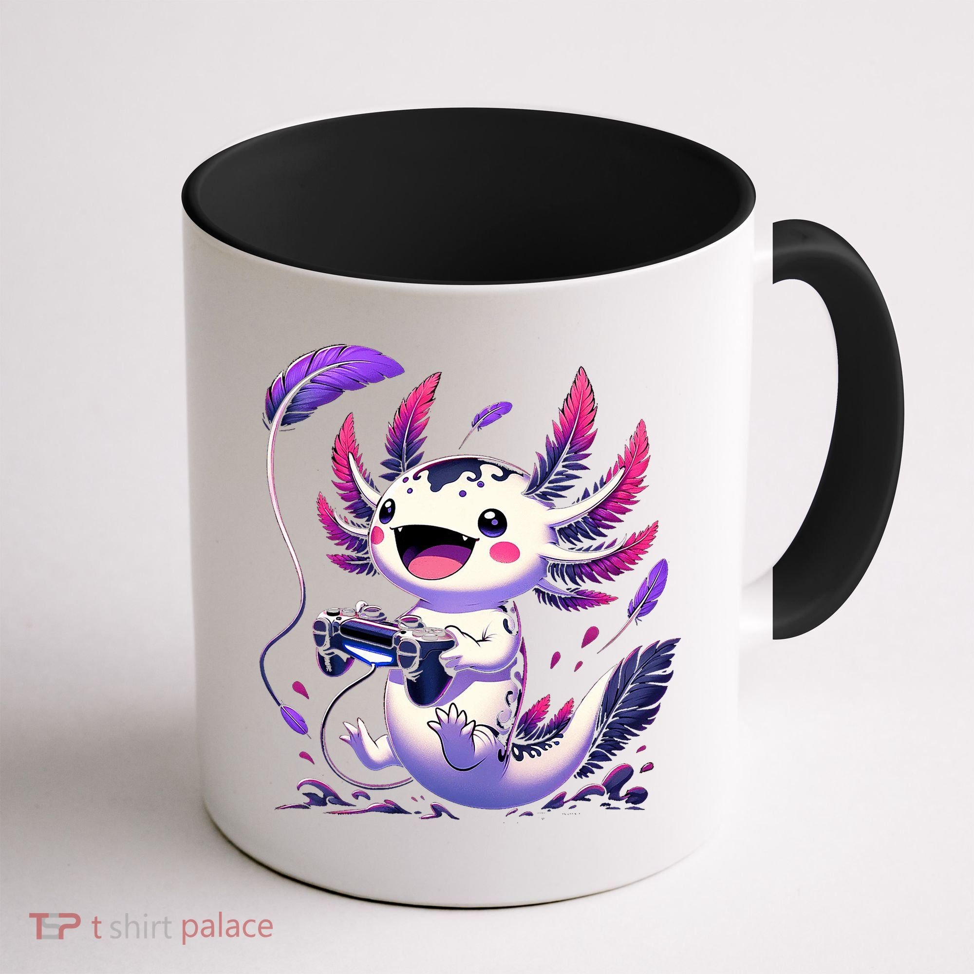 Cute Axolotl Playing Console Video Games Axolotl Gaming Coffee Mug