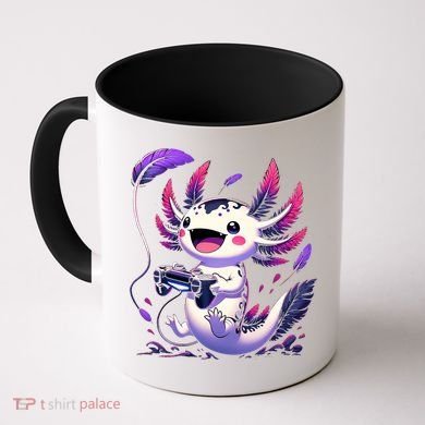 Cute Axolotl Playing Console Video Games Axolotl Gaming Coffee Mug