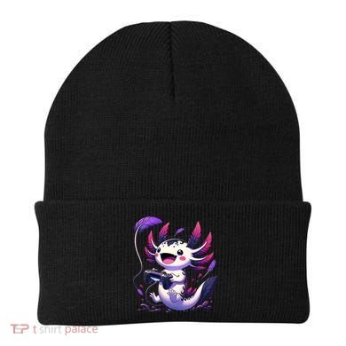 Cute Axolotl Playing Console Video Games Axolotl Gaming Beanie