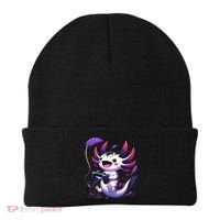 Cute Axolotl Playing Console Video Games Axolotl Gaming Beanie thumb 0
