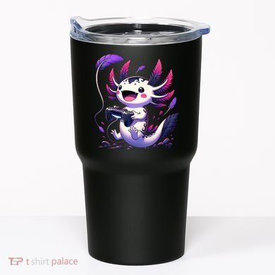 Cute Axolotl Playing Console Video Games Axolotl Gaming Tumbler