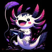 Cute Axolotl Playing Console Video Games Axolotl Gaming Mousepad thumb 1