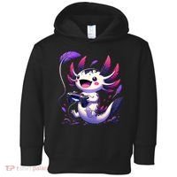 Cute Axolotl Playing Console Video Games Axolotl Gaming Toddler Hoodie thumb 0