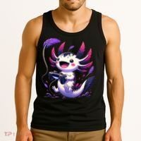 Cute Axolotl Playing Console Video Games Axolotl Gaming Tank Top thumb 3