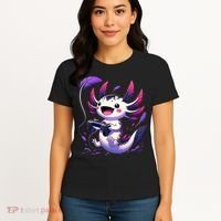 Cute Axolotl Playing Console Video Games Axolotl Gaming Women's T-Shirt thumb 4