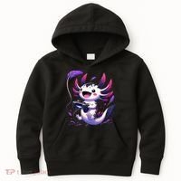 Cute Axolotl Playing Console Video Games Axolotl Gaming Kids Hoodie thumb 0